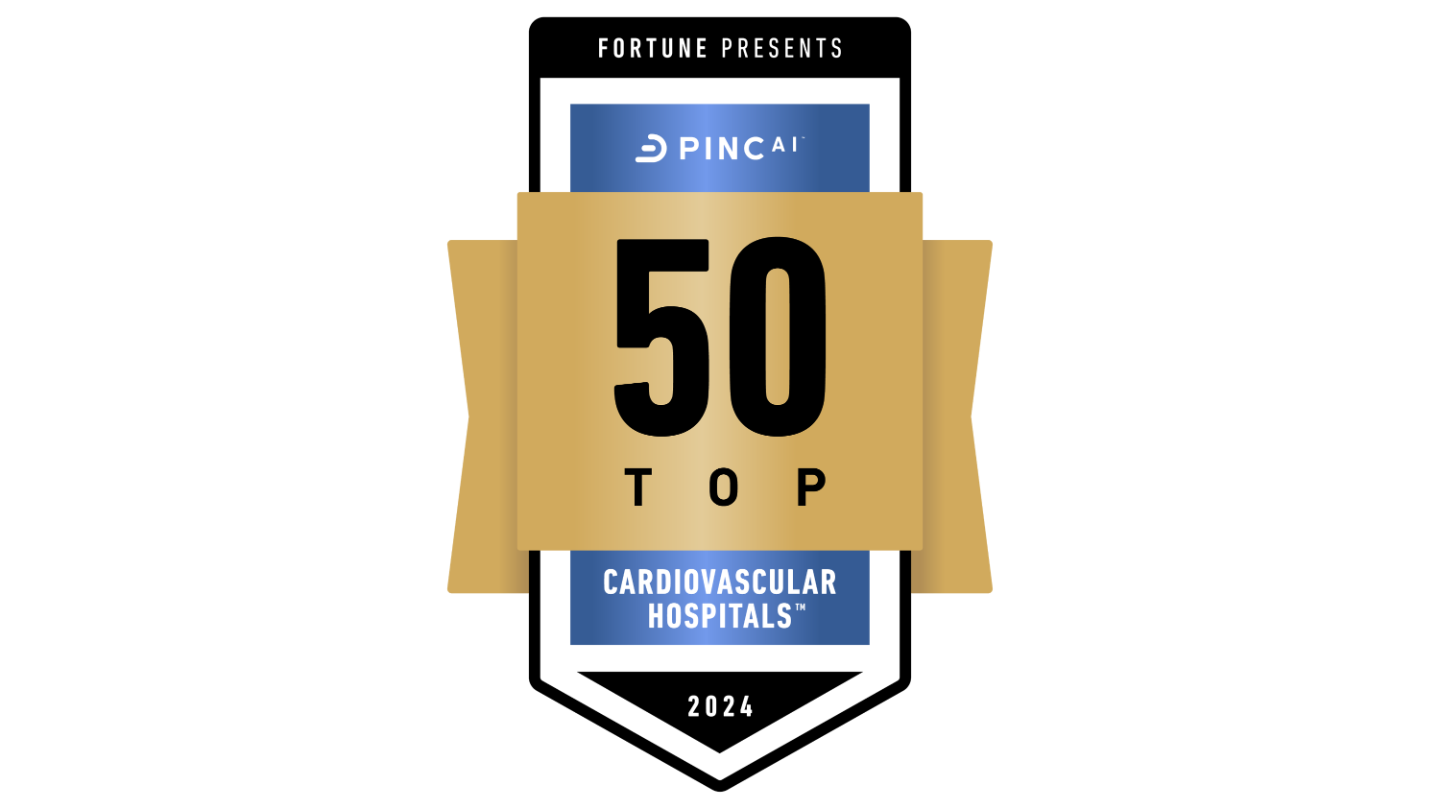 50 Top Cardiovascular Hospital seal